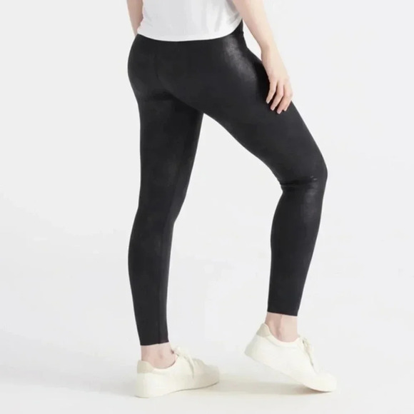 Knix High Rise Contour Waist Faux Vegan Leggings Pants Black Size Large. - Picture 4 of 15